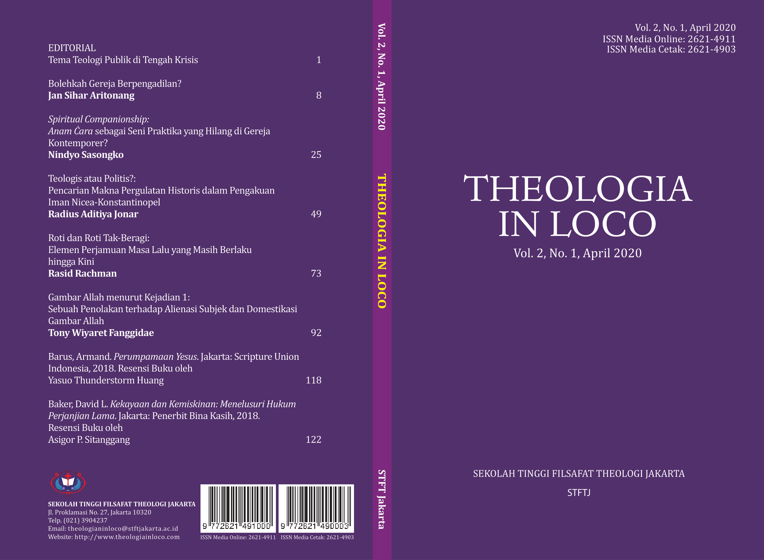 Studium Biblicum Vol. 2 No. 1 April 2020